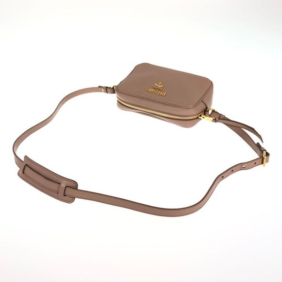 Prada Vitello Phenix Crossbody Graige Cipria Leather Shoulder Bag - Picture 11 of 16